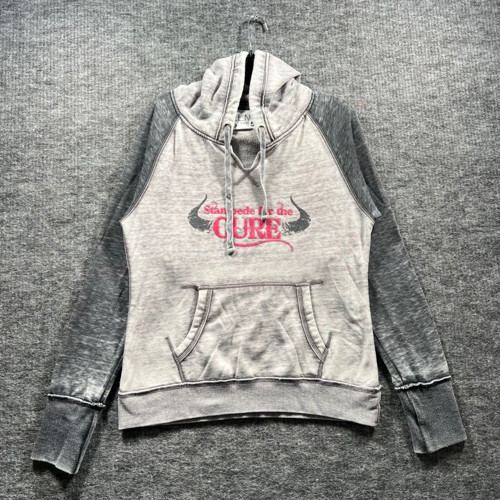 Zen by J. America Stampede for the CURE Burnout Raglan Hoodie Grey Medium